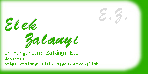 elek zalanyi business card